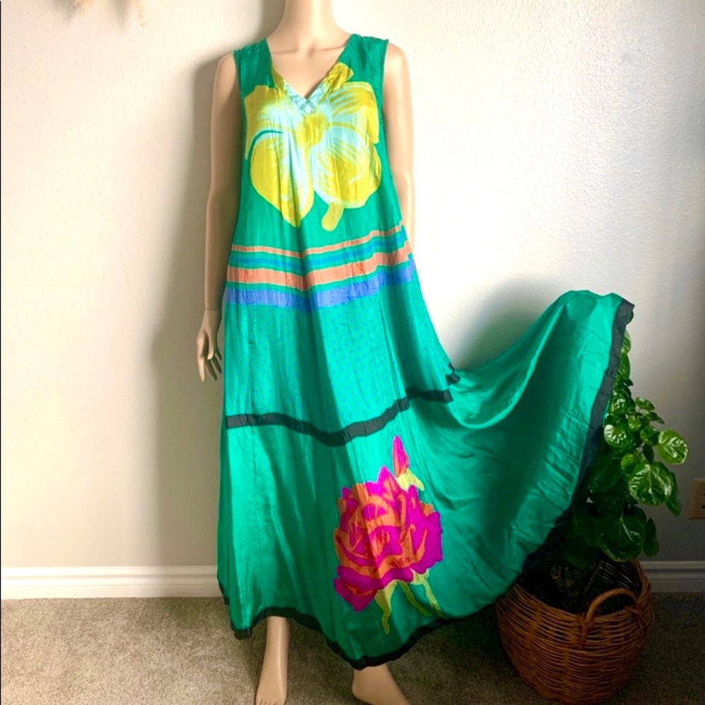 ANUPAMAA Silk Floral Maxi Dress